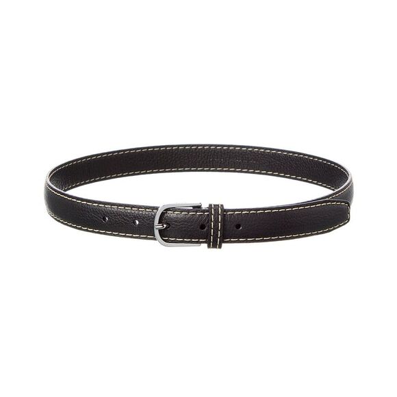 Toteme Stitch Detail Leather Belt, Black - Picture 1 of 2